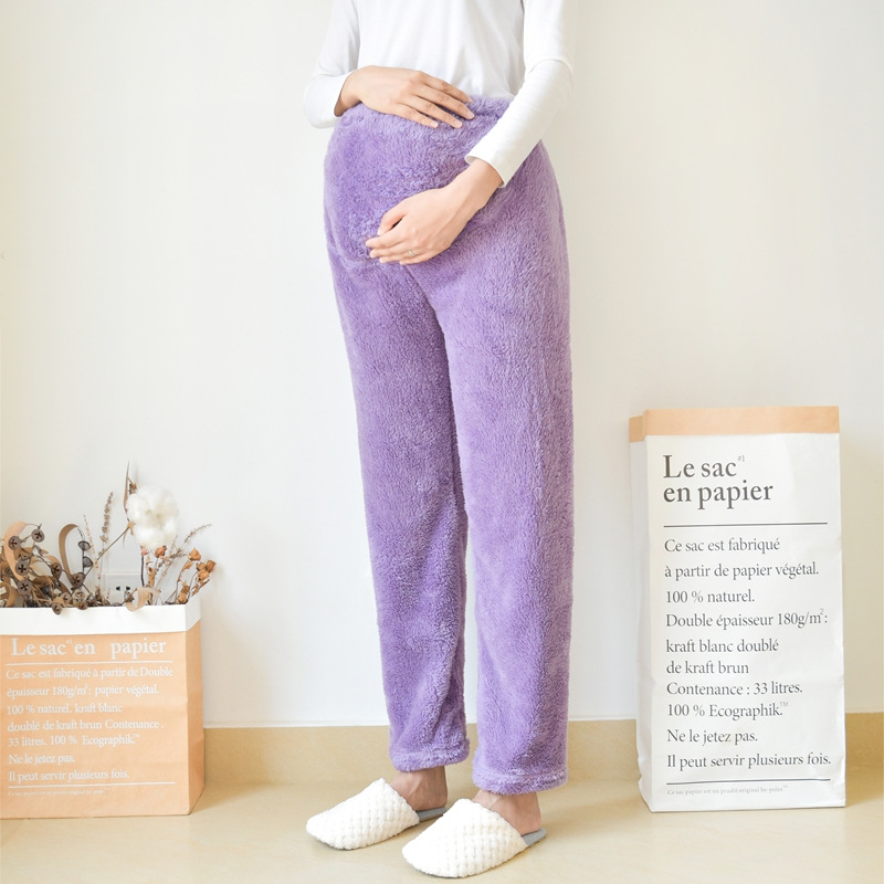 Μaternity φλανελένια παντελόνια ύπνου – παχιές, άνετη χαλαρή γραμμή, υποστήριξη κοιλιάς, φλανέλ 100% πολυεστέρα