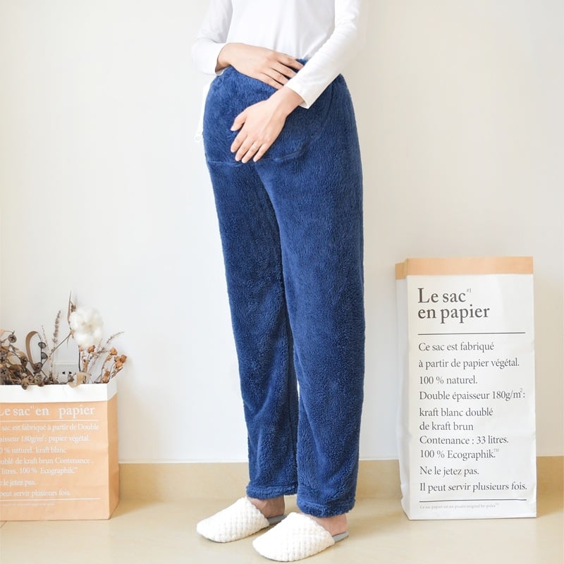 Μaternity φλανελένια παντελόνια ύπνου – παχιές, άνετη χαλαρή γραμμή, υποστήριξη κοιλιάς, φλανέλ 100% πολυεστέρα