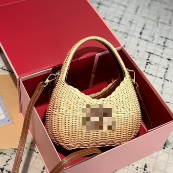 Ženska torba od slame Tote, gradski jednostavan stil, ovalni oblik, platnena podstava