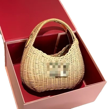 Ženska torba od slame Tote, gradski jednostavan stil, ovalni oblik, platnena podstava