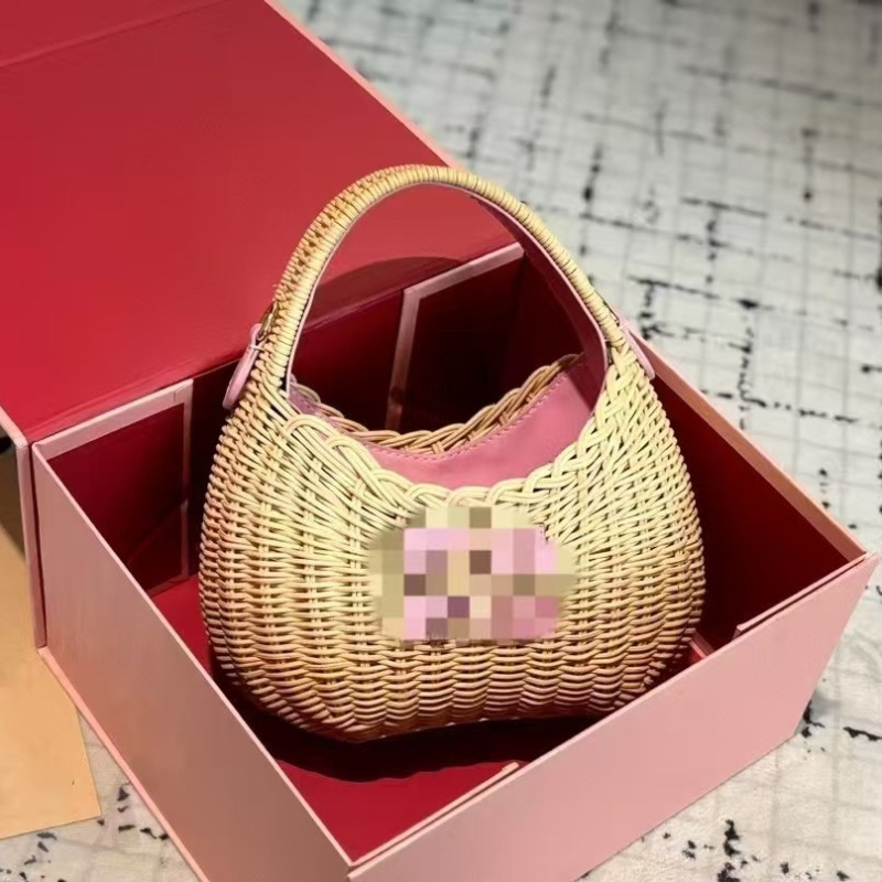 Ženska torba od slame Tote, gradski jednostavan stil, ovalni oblik, platnena podstava