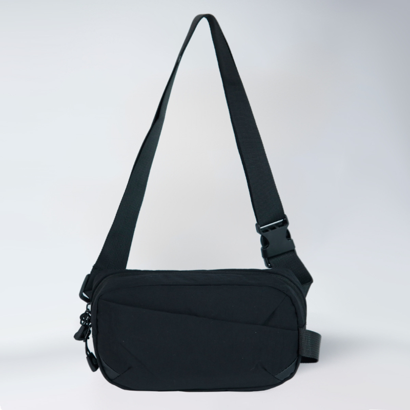 Ženska crossbody torba — torbica za telefon, poliester, vodoravni kvadratni oblik, zatvaranje na zip, unutarnja džep sa zipom, jedna naramenica