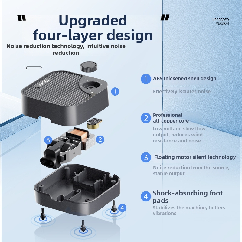 yee Čerpadlo na kyslík pre akvárium – tichý aerátor, hmotnosť 0,5 kg, na domáce použitie