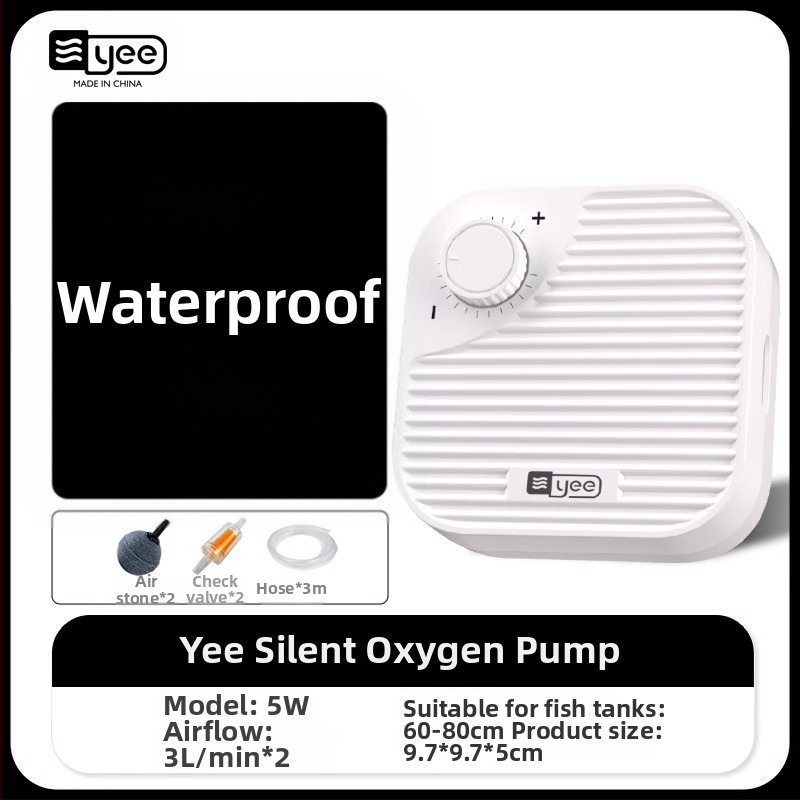 yee Akváriumi oxigénszivattyú – csendes aerátor, 0,5 kg súlyú, otthoni használatra