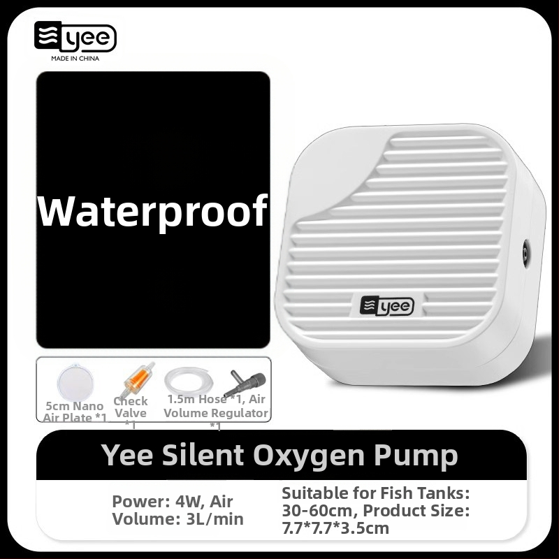 yee Akváriumi oxigénszivattyú – csendes aerátor, 0,5 kg súlyú, otthoni használatra