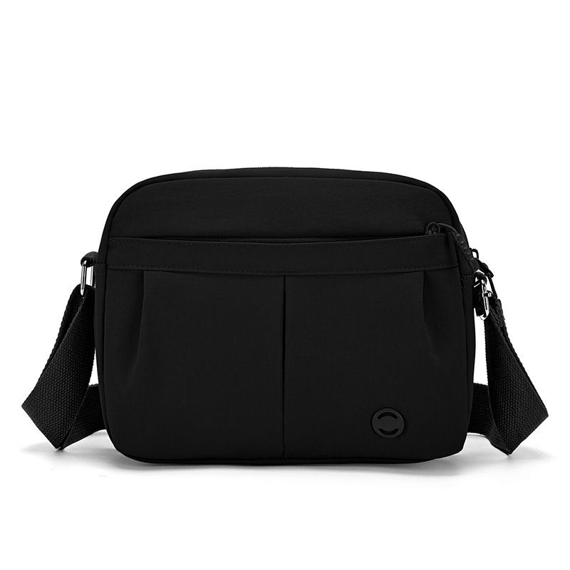Crossbody torba od oxford platna, ulični stil, vodoravni pravokutni oblik, zatvarač, jedna naramenica, unutarnji džepovi: skriveni džep sa zipom, džep za telefon, džep za dokumente - ljeto 2025