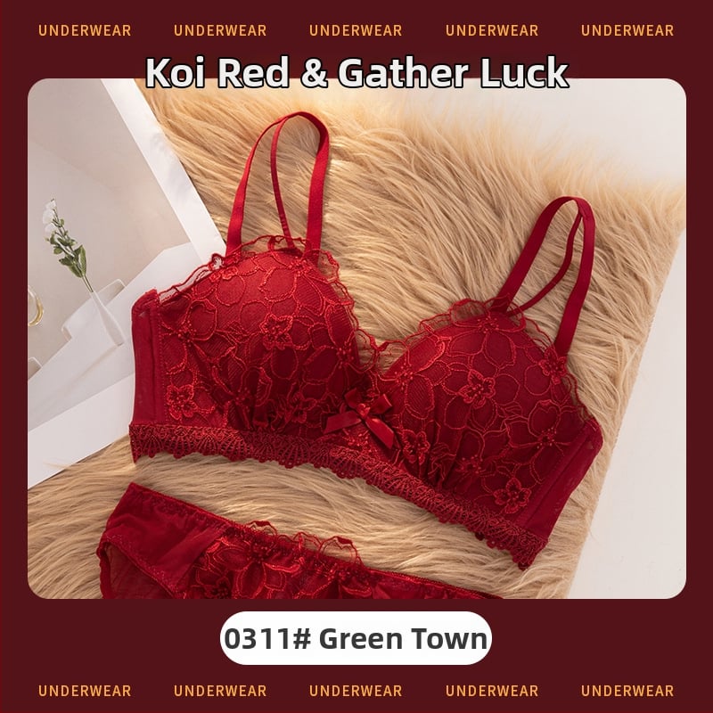 Set de sutiene pentru femei cu cupă 3/4, cupe modelate cu partea superioară subțire, partea inferioară mai groasă, material dantelat din nailon, bretele fixe duble, închidere din spate cu trei rânduri, fără fir, respirabil, confortabil