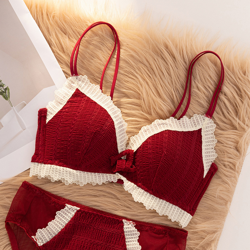 Set de sutiene pentru femei cu cupă 3/4, cupe modelate cu partea superioară subțire, partea inferioară mai groasă, material dantelat din nailon, bretele fixe duble, închidere din spate cu trei rânduri, fără fir, respirabil, confortabil