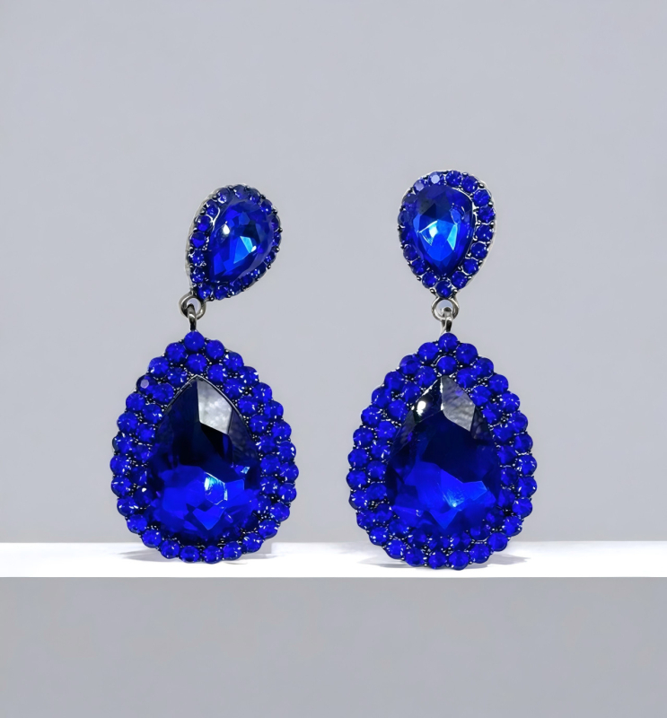 Σκουλαρίκια - σταγόνας με ζιρκόν (επεξεργασία με διαμάντι; κράμα βάσης; ακίδες από ασήμι 925)