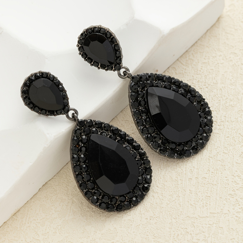 Σκουλαρίκια - σταγόνας με ζιρκόν (επεξεργασία με διαμάντι; κράμα βάσης; ακίδες από ασήμι 925)