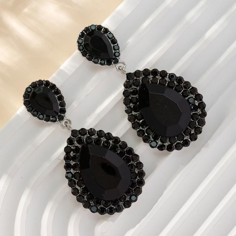 Σκουλαρίκια - σταγόνας με ζιρκόν (επεξεργασία με διαμάντι; κράμα βάσης; ακίδες από ασήμι 925)