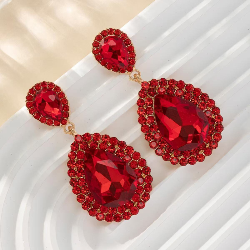 Σκουλαρίκια - σταγόνας με ζιρκόν (επεξεργασία με διαμάντι; κράμα βάσης; ακίδες από ασήμι 925)