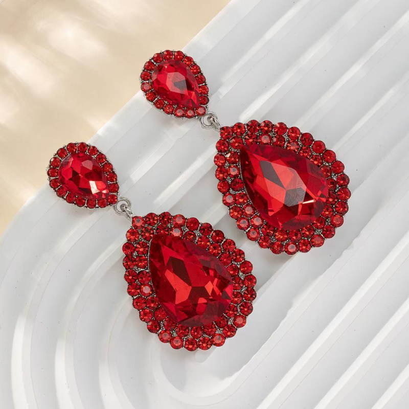 Σκουλαρίκια - σταγόνας με ζιρκόν (επεξεργασία με διαμάντι; κράμα βάσης; ακίδες από ασήμι 925)