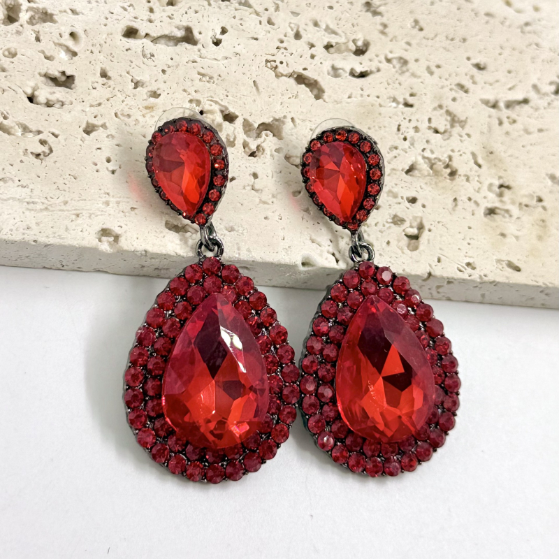 Σκουλαρίκια - σταγόνας με ζιρκόν (επεξεργασία με διαμάντι; κράμα βάσης; ακίδες από ασήμι 925)