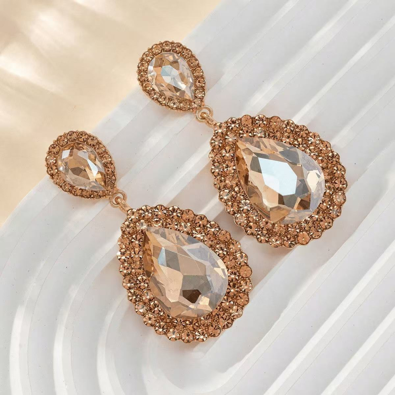 Σκουλαρίκια - σταγόνας με ζιρκόν (επεξεργασία με διαμάντι; κράμα βάσης; ακίδες από ασήμι 925)