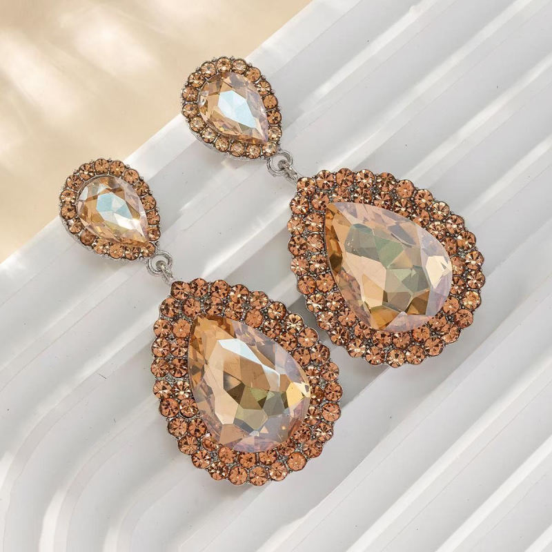 Σκουλαρίκια - σταγόνας με ζιρκόν (επεξεργασία με διαμάντι; κράμα βάσης; ακίδες από ασήμι 925)