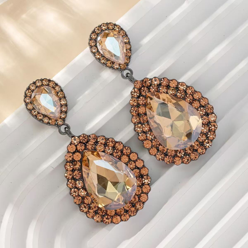 Σκουλαρίκια - σταγόνας με ζιρκόν (επεξεργασία με διαμάντι; κράμα βάσης; ακίδες από ασήμι 925)