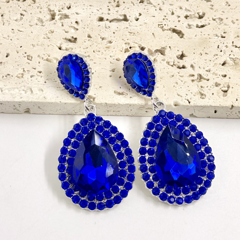 Σκουλαρίκια - σταγόνας με ζιρκόν (επεξεργασία με διαμάντι; κράμα βάσης; ακίδες από ασήμι 925)