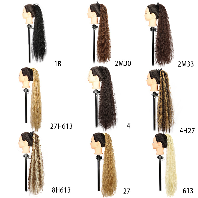 Perika s repom i trakom za pričvršćivanje, kovrčava i valovita rep, žica otporna na visoke temperature, model Corn hot ponytail