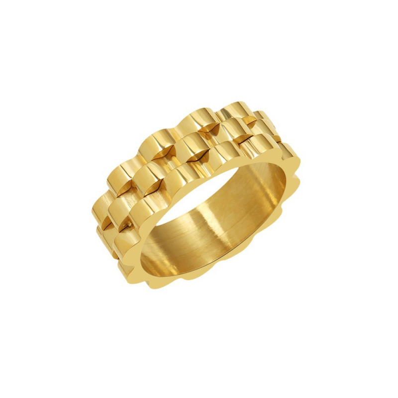 Prsten: običan krug, titan čelik, geometrijski oblik, elektroplatiranje, unisex.