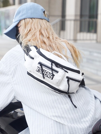 Ανδρική τσάντα μέσης για μοτοσικλέτα – αδιάβροχη PU, ανθεκτική στη φθορά, επεκτάσιμη, στυλ Cyber Function