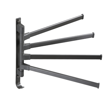 Fali fúrás nélküli, 3-szintes törölközőtartó alumíniumötvözetből, sütőbe égetett bevonattal, forgatható (teher 10 kg-ig)