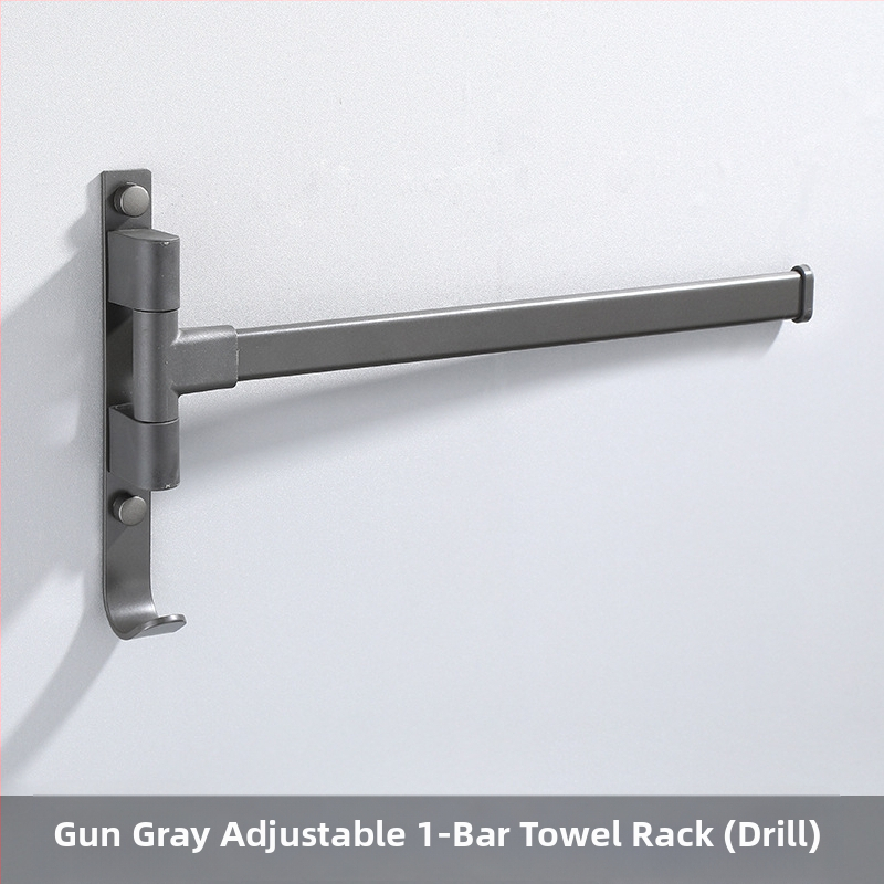 Fali fúrás nélküli, 3-szintes törölközőtartó alumíniumötvözetből, sütőbe égetett bevonattal, forgatható (teher 10 kg-ig)