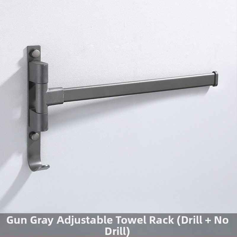 Fali fúrás nélküli, 3-szintes törölközőtartó alumíniumötvözetből, sütőbe égetett bevonattal, forgatható (teher 10 kg-ig)