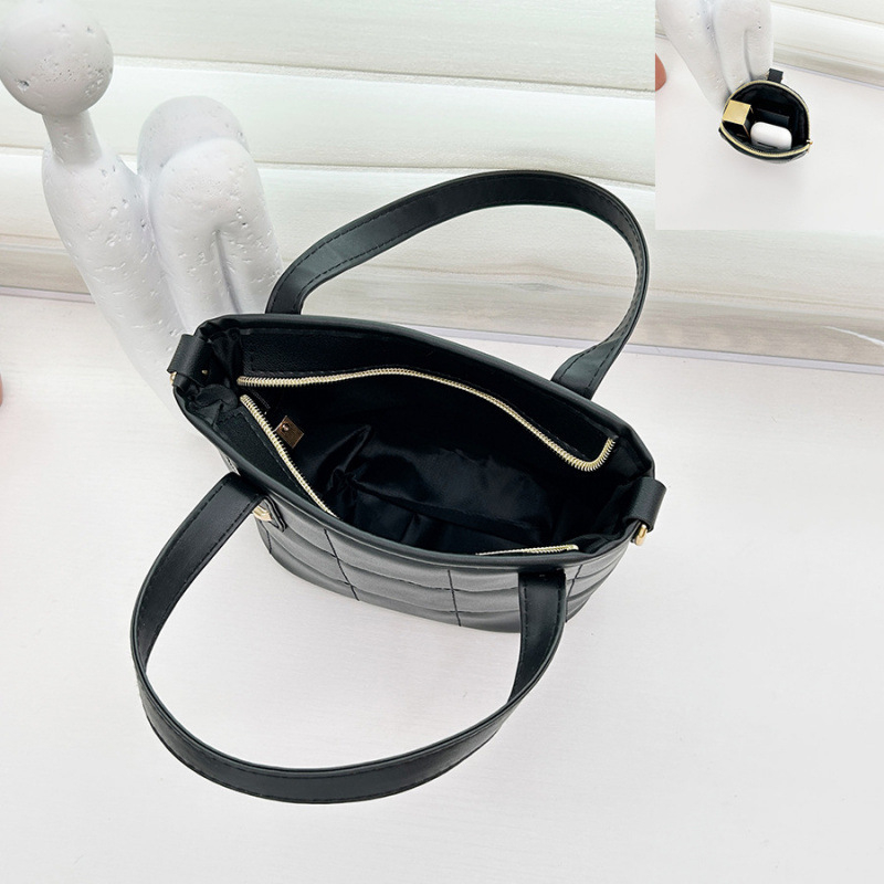 Crossbody bucket torba od PU, zatvarač, poliester podstava, horizontalni kvadratni oblik
