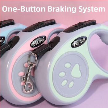 Kihúzható kutyalánc – PP anyag, állítható, egy érintéses fék