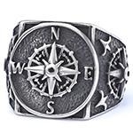 Rozsdamentes acélból készült gyűrű horgony-pirata motívummal, polírozott felület, uniszex (Típus: Gyűrű; Anyag: Rozsdamentes acél; Stílus: Uniszex, karakter; Felület: Polírozott)