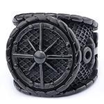 Rozsdamentes acélból készült gyűrű horgony-pirata motívummal, polírozott felület, uniszex (Típus: Gyűrű; Anyag: Rozsdamentes acél; Stílus: Uniszex, karakter; Felület: Polírozott)