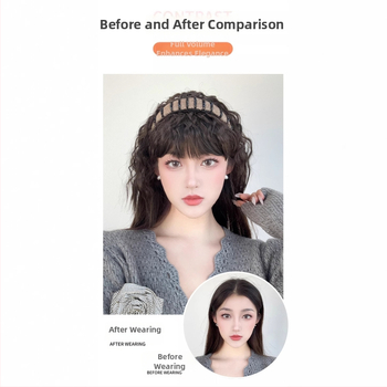 Fejkendővel és frufruval ellátott paróka, egy darabos kialakítás; széles gyémántos kristályos fejkendő; hőálló huzalból készült haj; a frufru egyenes vagy ferde; festhető és göndöríthető