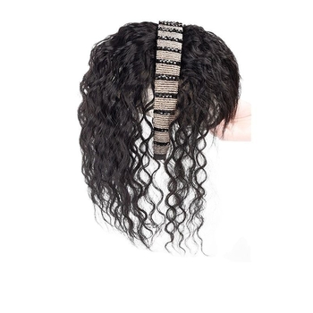 Fejkendővel és frufruval ellátott paróka, egy darabos kialakítás; széles gyémántos kristályos fejkendő; hőálló huzalból készült haj; a frufru egyenes vagy ferde; festhető és göndöríthető