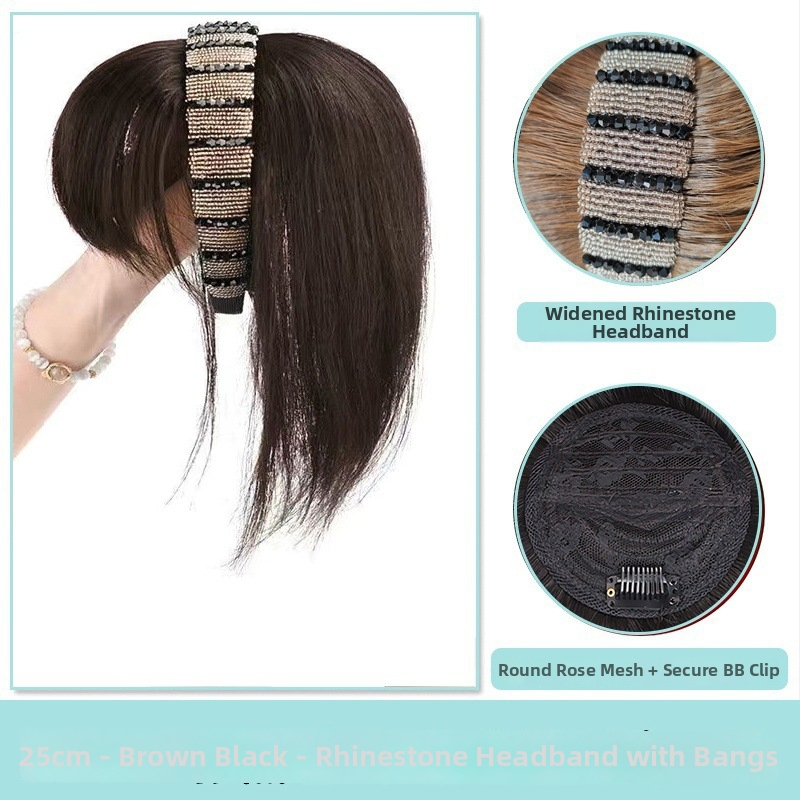 Fejkendővel és frufruval ellátott paróka, egy darabos kialakítás; széles gyémántos kristályos fejkendő; hőálló huzalból készült haj; a frufru egyenes vagy ferde; festhető és göndöríthető