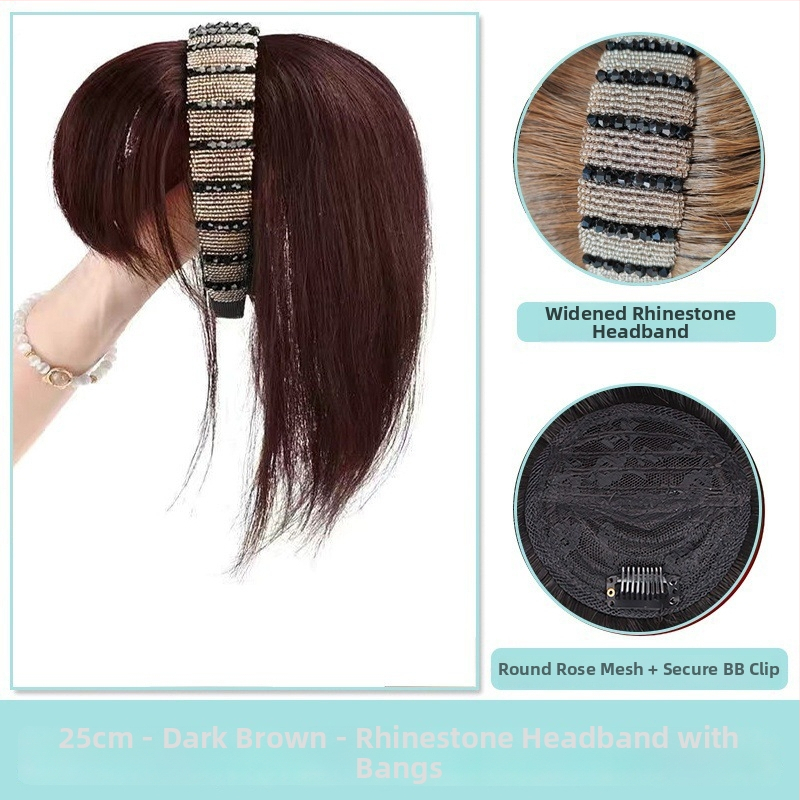 Fejkendővel és frufruval ellátott paróka, egy darabos kialakítás; széles gyémántos kristályos fejkendő; hőálló huzalból készült haj; a frufru egyenes vagy ferde; festhető és göndöríthető