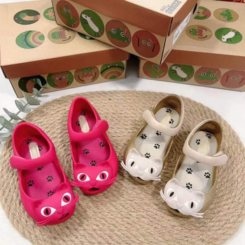 PVC felső részű gyerek hercegnő szandál Velcro-záródással, uniszex 4–12 éveseknek, koreai stílus, tavasz 2023