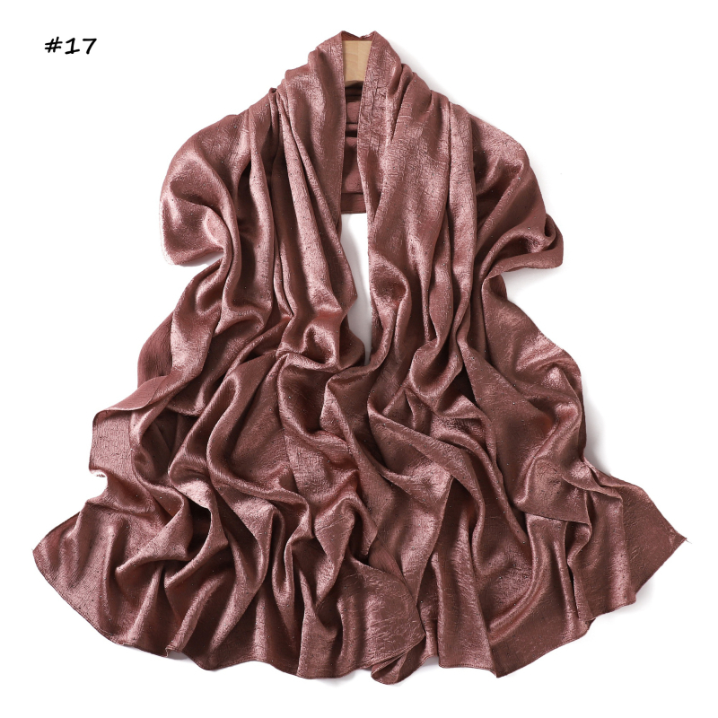 Șal din poliester imitând mătasea, cu paiete decorative și motif stelat, țesătură simplă, căldură, protecție solară și protecție împotriva prafului; stil office elegant