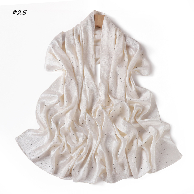 Șal din poliester imitând mătasea, cu paiete decorative și motif stelat, țesătură simplă, căldură, protecție solară și protecție împotriva prafului; stil office elegant