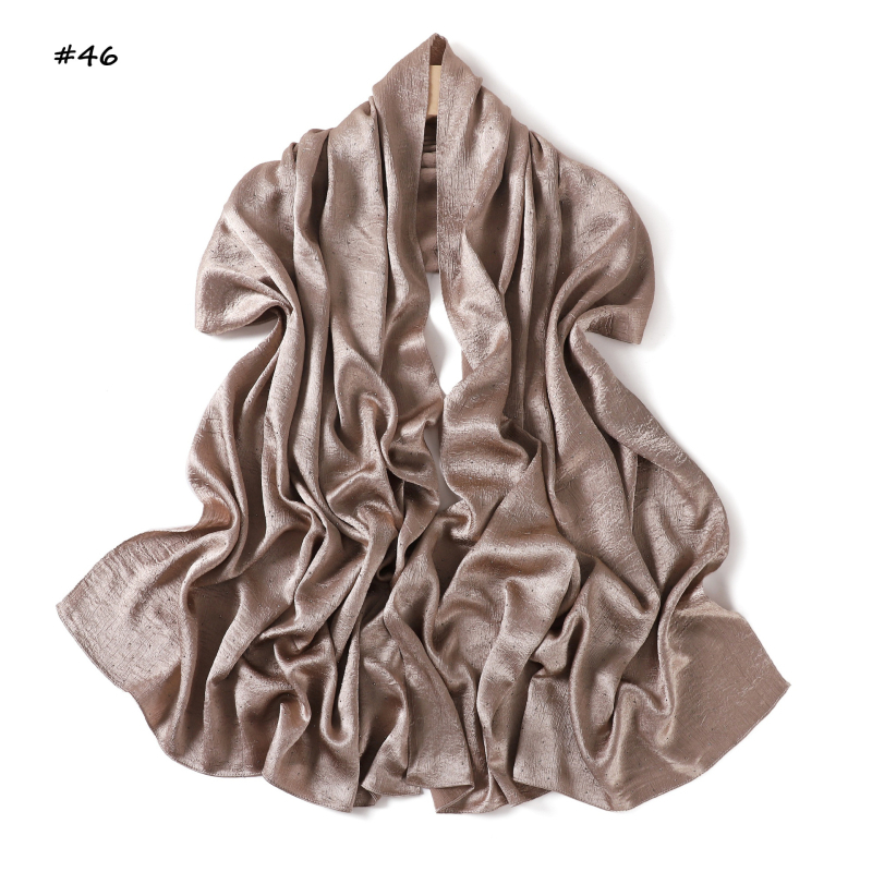 Șal din poliester imitând mătasea, cu paiete decorative și motif stelat, țesătură simplă, căldură, protecție solară și protecție împotriva prafului; stil office elegant