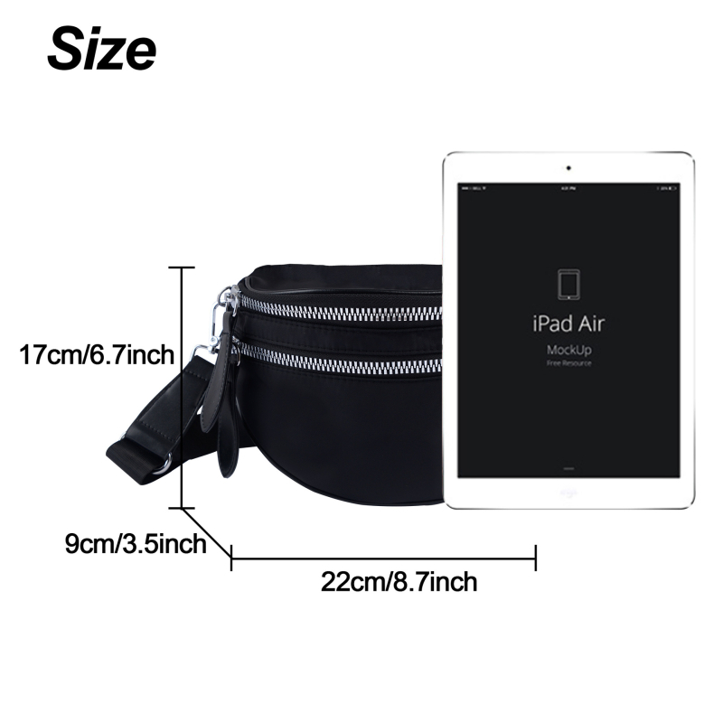 Geantă crossbody din nylon pentru femei, stil satchel, închidere cu fermoar, căptușeală din poliester