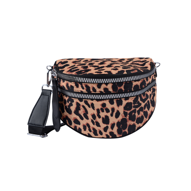 Geantă crossbody din nylon pentru femei, stil satchel, închidere cu fermoar, căptușeală din poliester