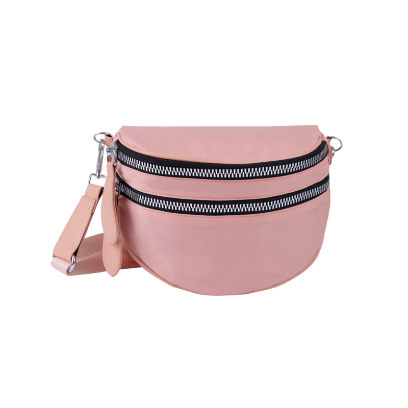 Geantă crossbody din nylon pentru femei, stil satchel, închidere cu fermoar, căptușeală din poliester
