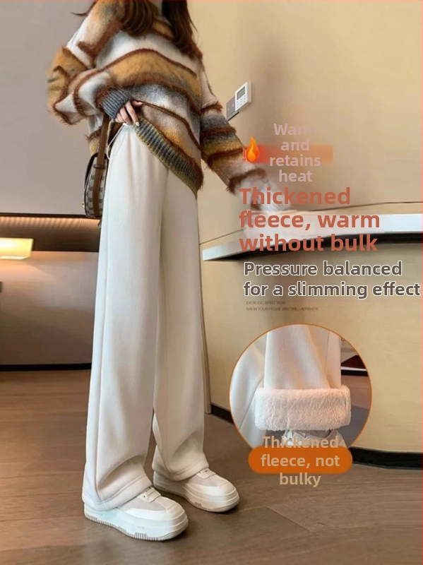 Tehotenské zimné nohavice s oporou brucha, podšité flisom a teplom, vysoký pás a voľný strih, zmes polyester-spandex, vysoká elasticita