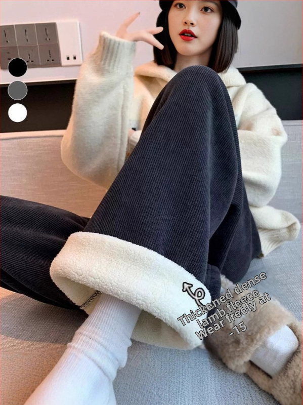 Tehotenské zimné nohavice s oporou brucha, podšité flisom a teplom, vysoký pás a voľný strih, zmes polyester-spandex, vysoká elasticita