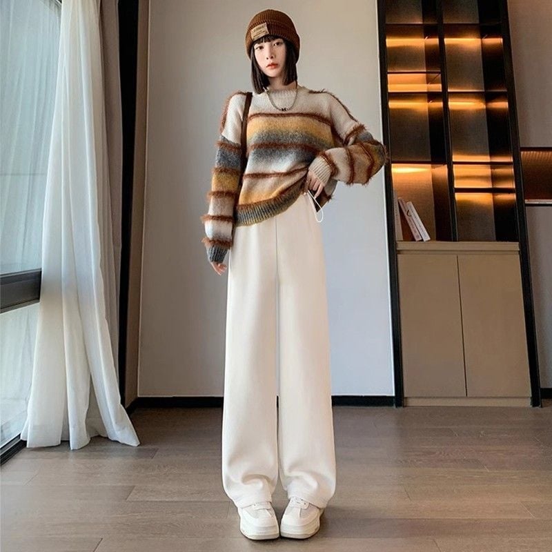 Γυναικείο παντελόνι εγκυμοσύνης για χειμώνα με στήριξη κοιλιάς, επενδυμένο με φλίς και πρόσθετη θερμότητα, υψηλή μέση και φαρδιά γραμμή, ύφασμα πολυεστέρα-ελαστάν, υψηλή ελαστικότητα