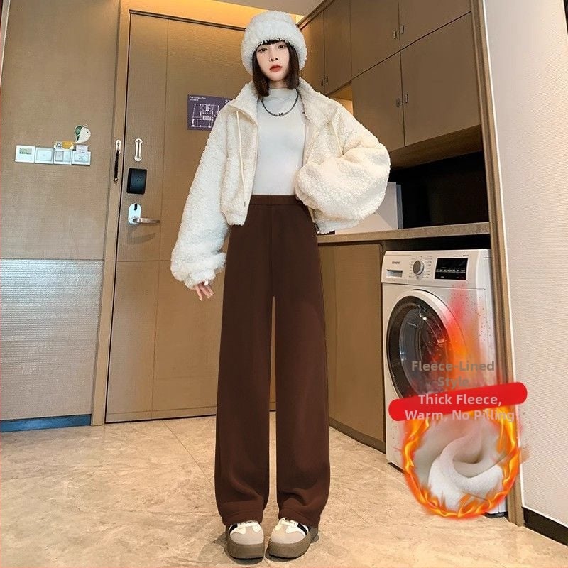 Γυναικείο παντελόνι εγκυμοσύνης για χειμώνα με στήριξη κοιλιάς, επενδυμένο με φλίς και πρόσθετη θερμότητα, υψηλή μέση και φαρδιά γραμμή, ύφασμα πολυεστέρα-ελαστάν, υψηλή ελαστικότητα