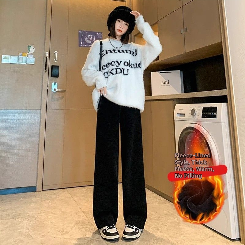 Γυναικείο παντελόνι εγκυμοσύνης για χειμώνα με στήριξη κοιλιάς, επενδυμένο με φλίς και πρόσθετη θερμότητα, υψηλή μέση και φαρδιά γραμμή, ύφασμα πολυεστέρα-ελαστάν, υψηλή ελαστικότητα