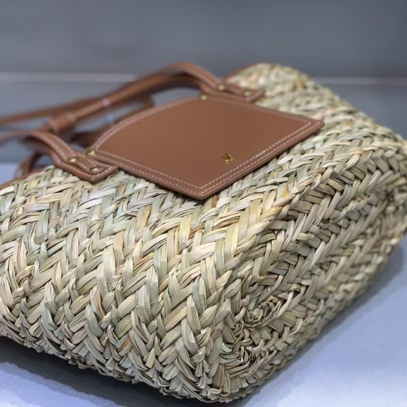 Geantă Tote din paie, casual travel, deschidere la gură, curea pentru un singur umăr