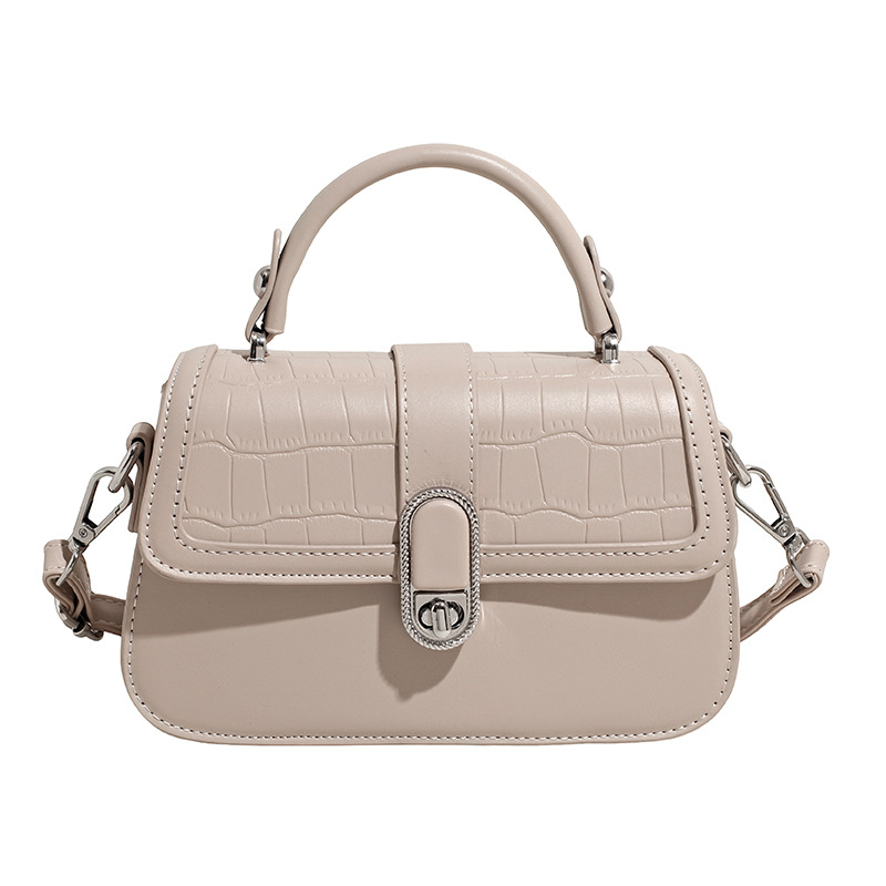 PU mini kvadratna torba, crossbody preko ramena, zaključavanje, srednja veličina, podstava od poliestera